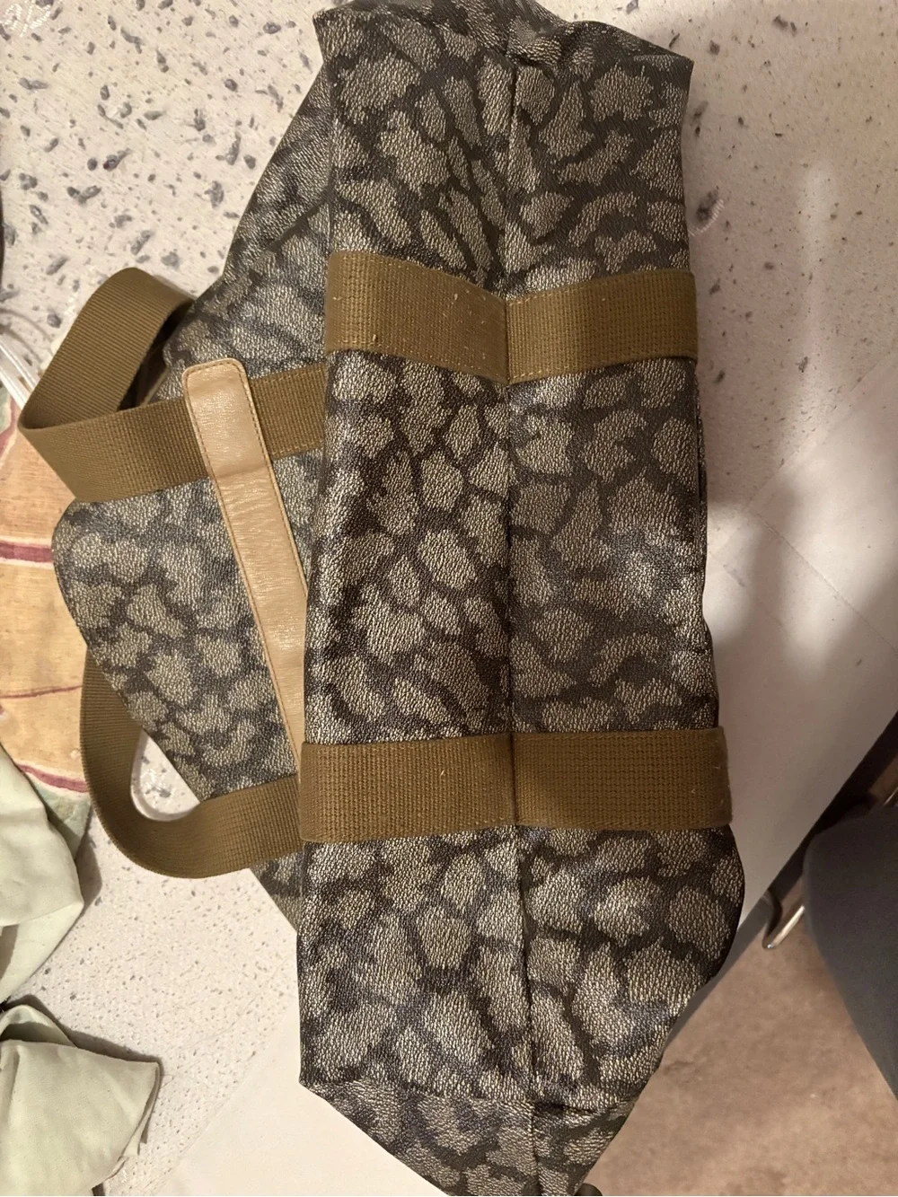 Ysl Olive Brown Patterned Weekender Bag vintage